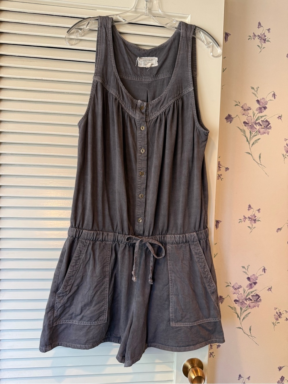 Current/Elliott Sleeveless Ruby Romper Shorts in Washed Black Size 3